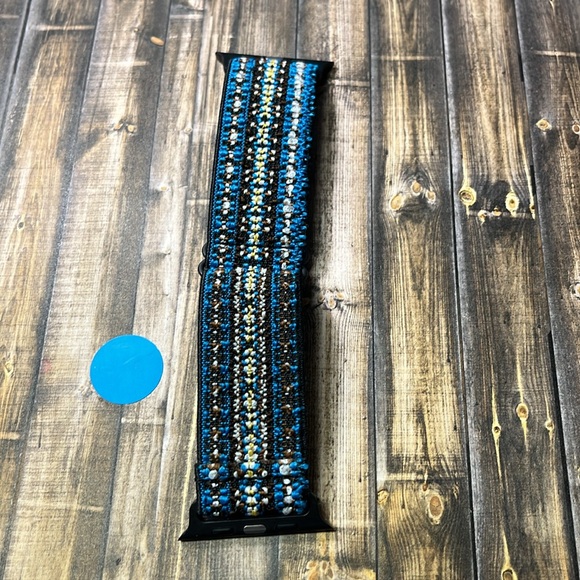 5for$10 Blue & Brown Aztec Woven 42mm/44mm Apple Watch Band IWatch Accessories - Picture 4 of 5
